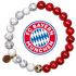 Bayer Munich Mens Red Howlite and White Howlite with Pavé Soccer Ball Accent with preserved team logo on transparent background