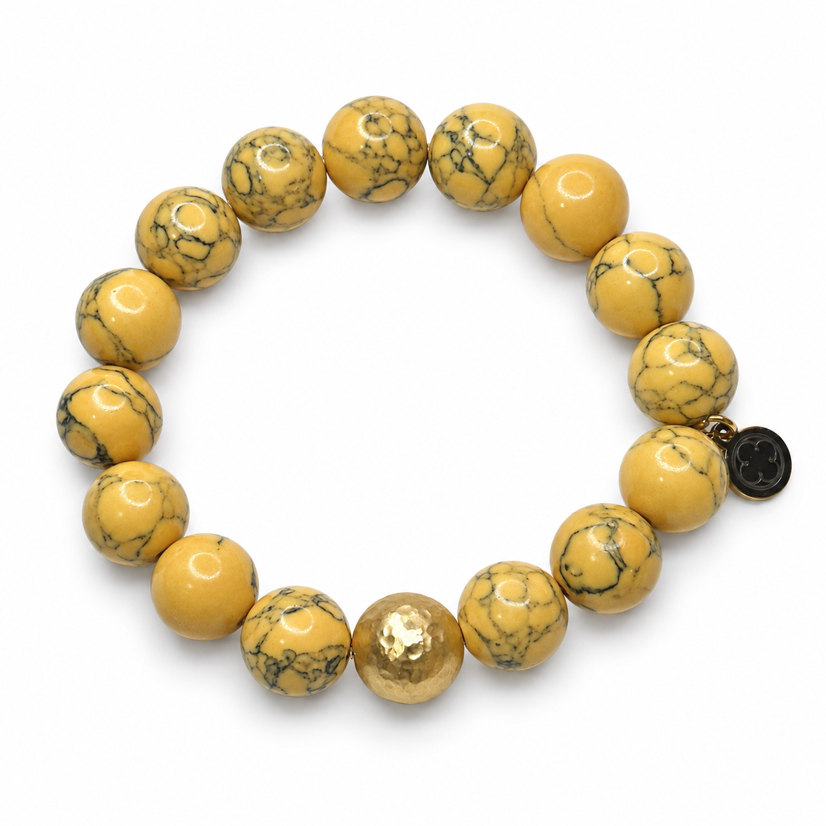 Mellow Yellow Howlite with Hammered Gold Accent - Oriana LaMarca Designs