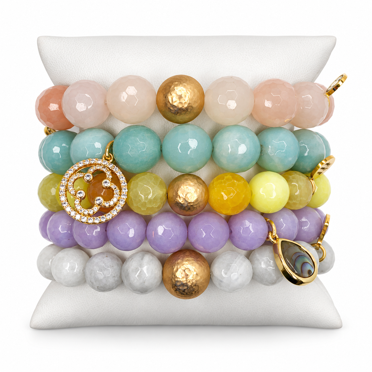 Pretty in Pastel Armparty on white studio background