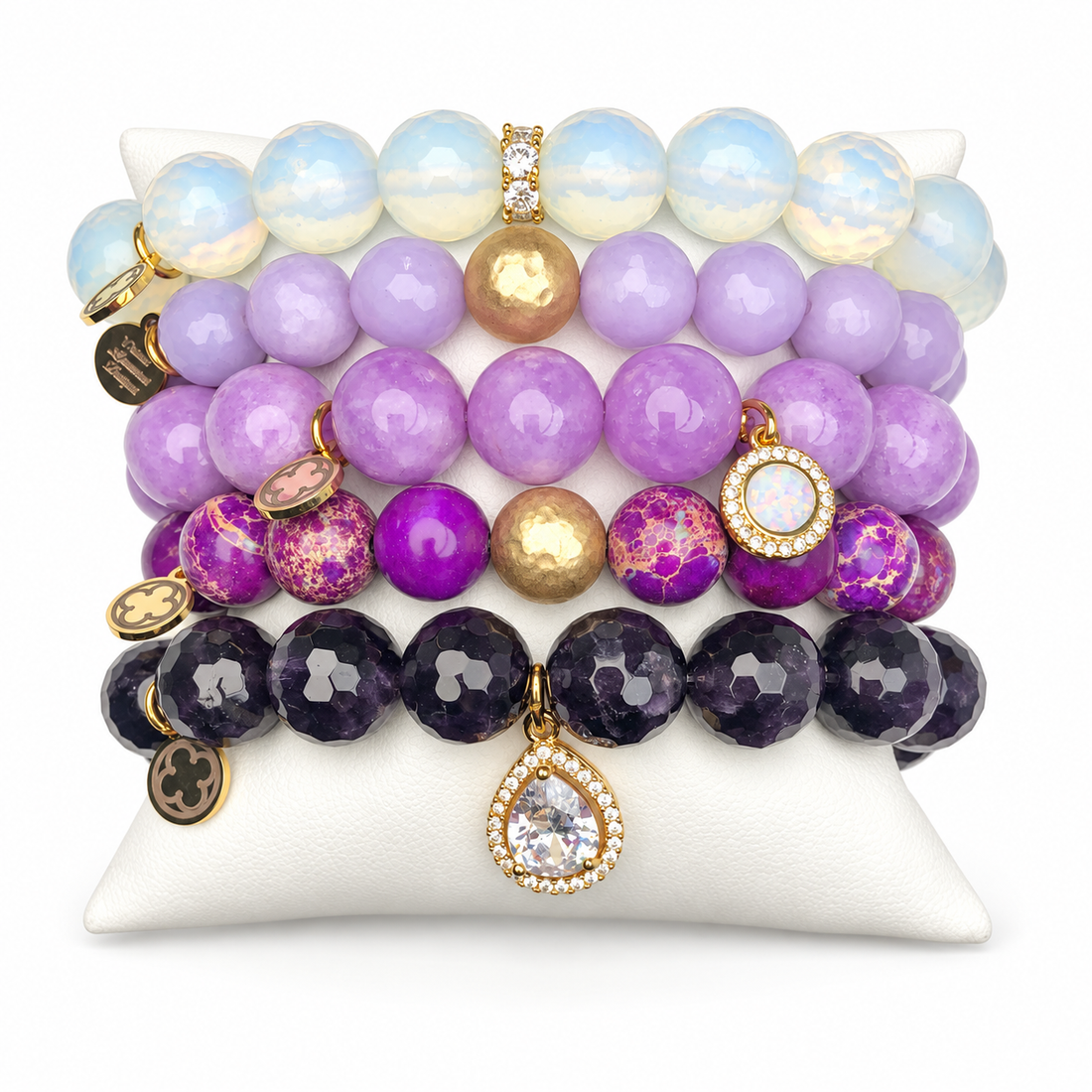 Purple Ombre Armparty on white studio background