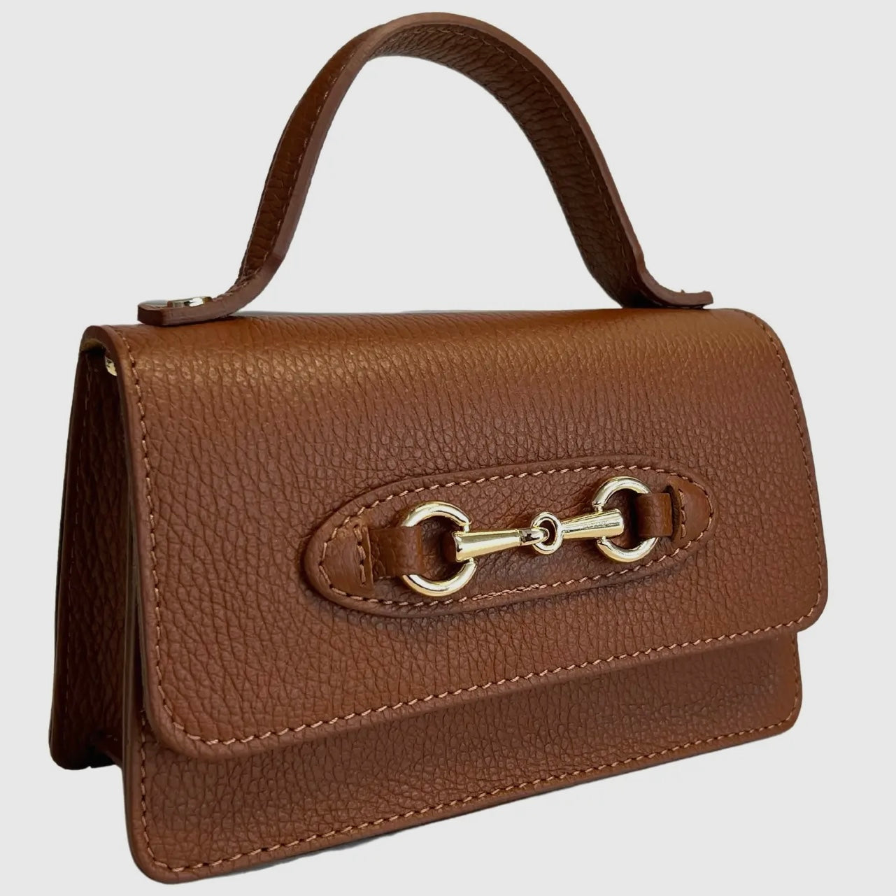 Angelina Plum Leather Handbag