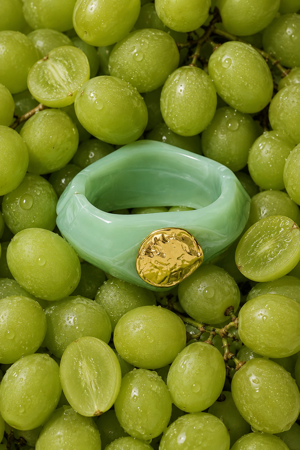 Giada Amazonite Acrylic Hinged Bangle