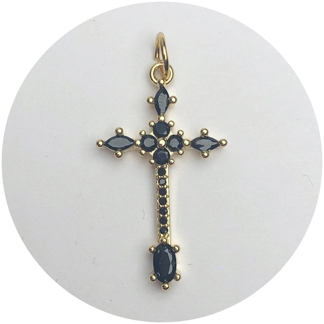 Black Pavé Cross Pendant