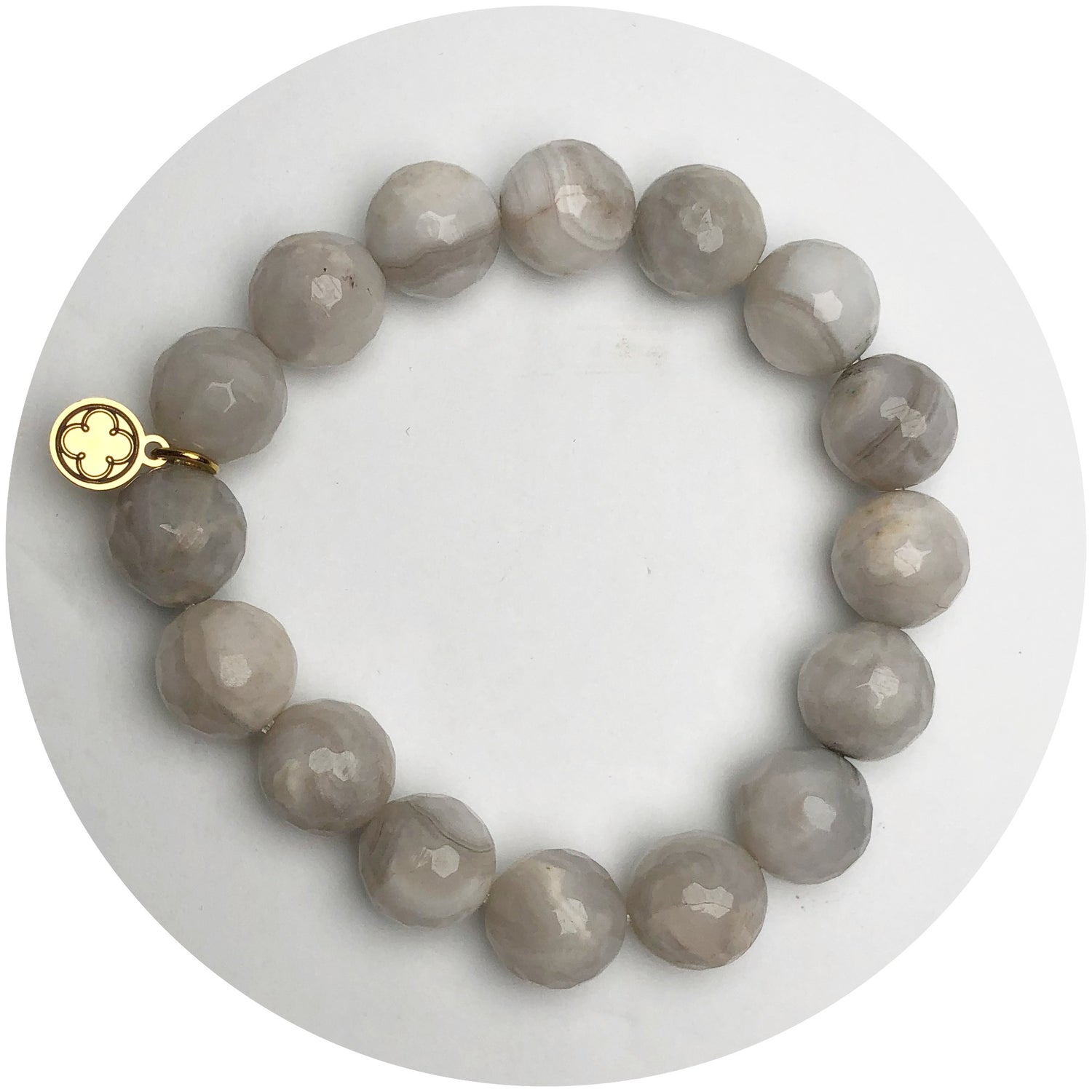 Milky Cloud Agate Beaded Bracelet
