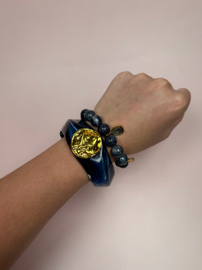 Giada Neptune Blue Hinged Bangle