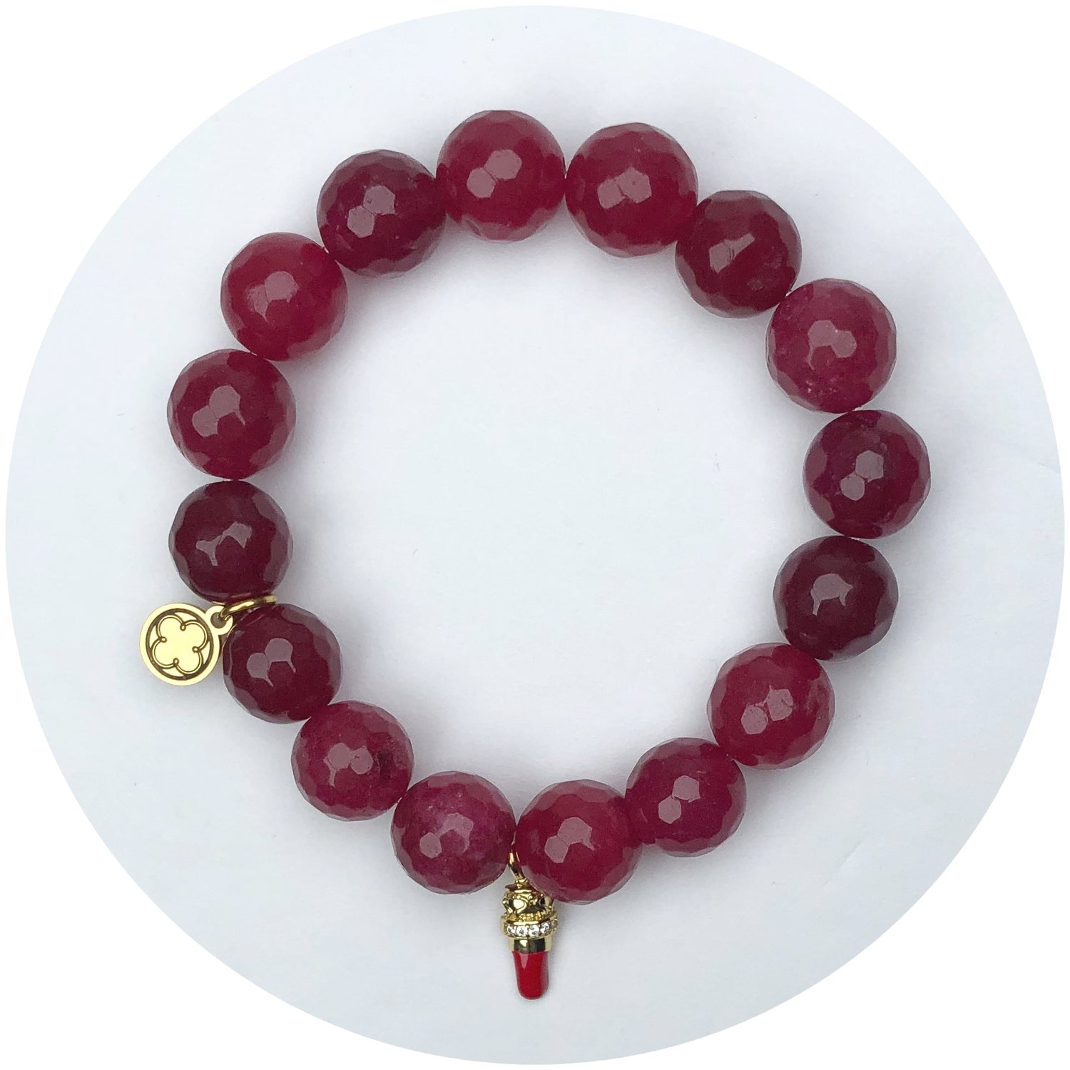 Scarlet Red Jade with Red Lipstick Pendant