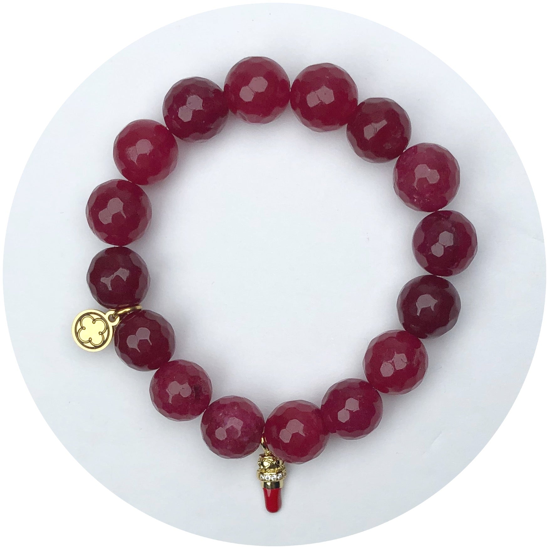 Scarlet Red Jade with Red Lipstick Pendant