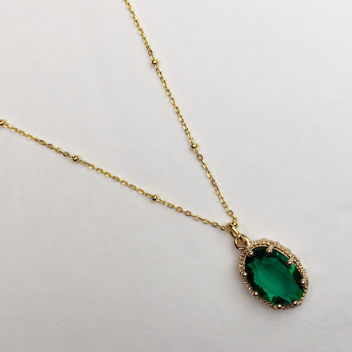 Emerald Green Hidden Gem Necklace