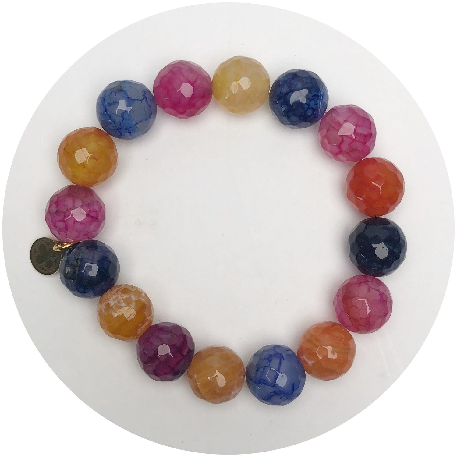 Springtime Multicolor Agate Beaded Bracelet