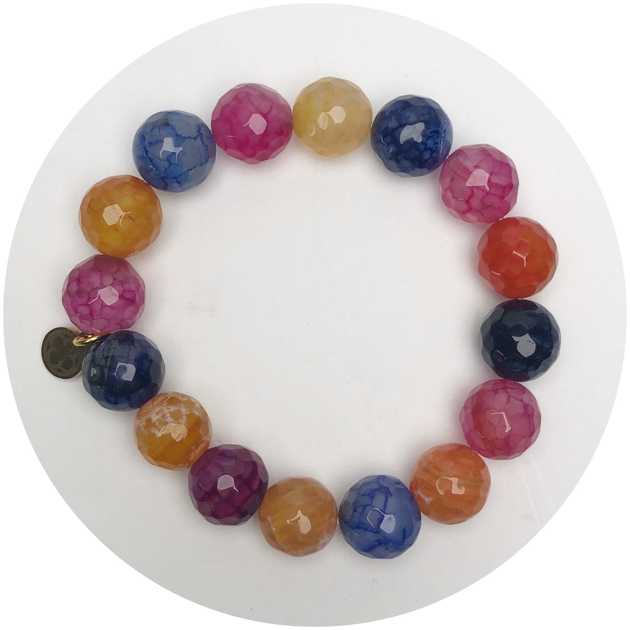 Springtime Multicolor Agate Beaded Bracelet