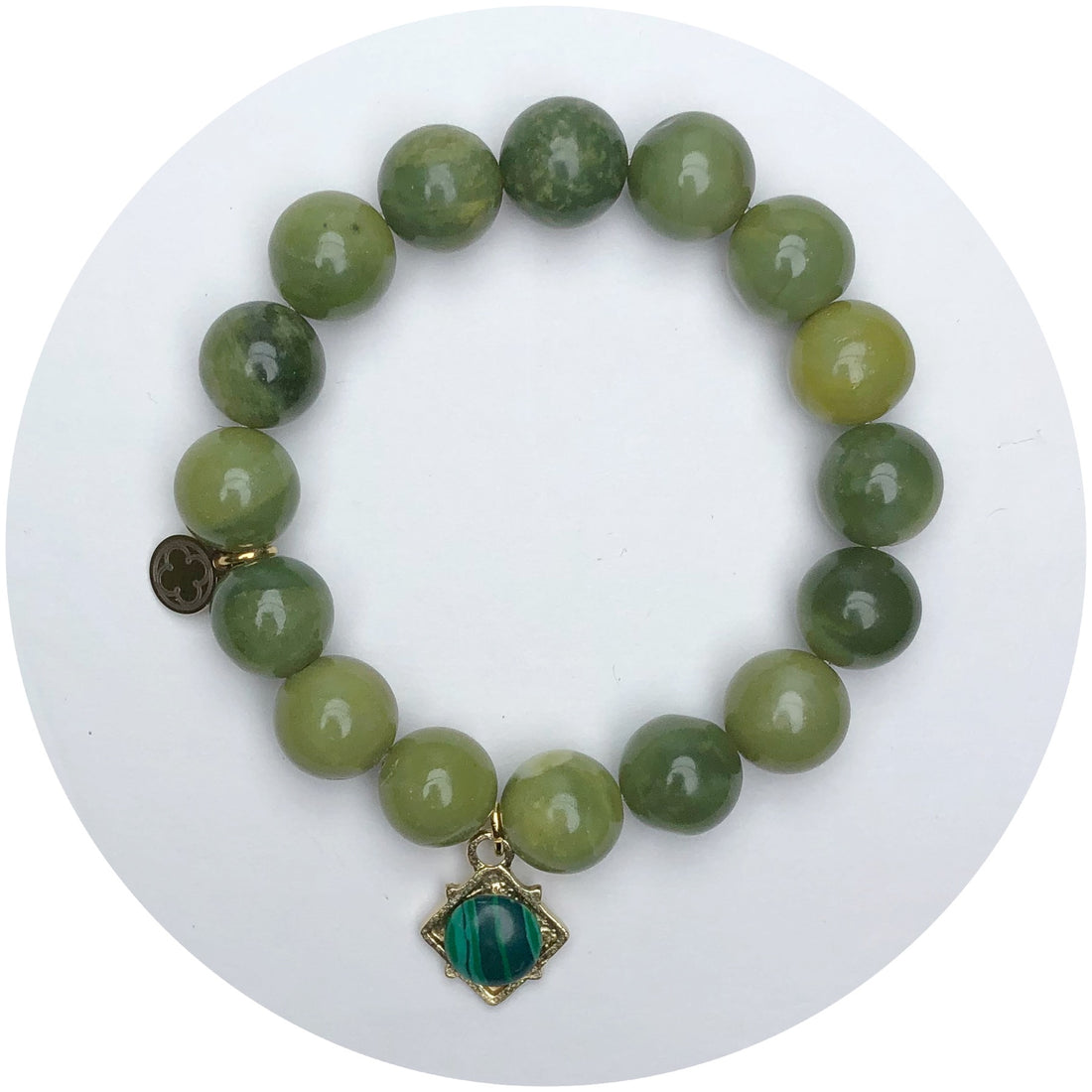 Green Lotus Jade with Malachite Pendant