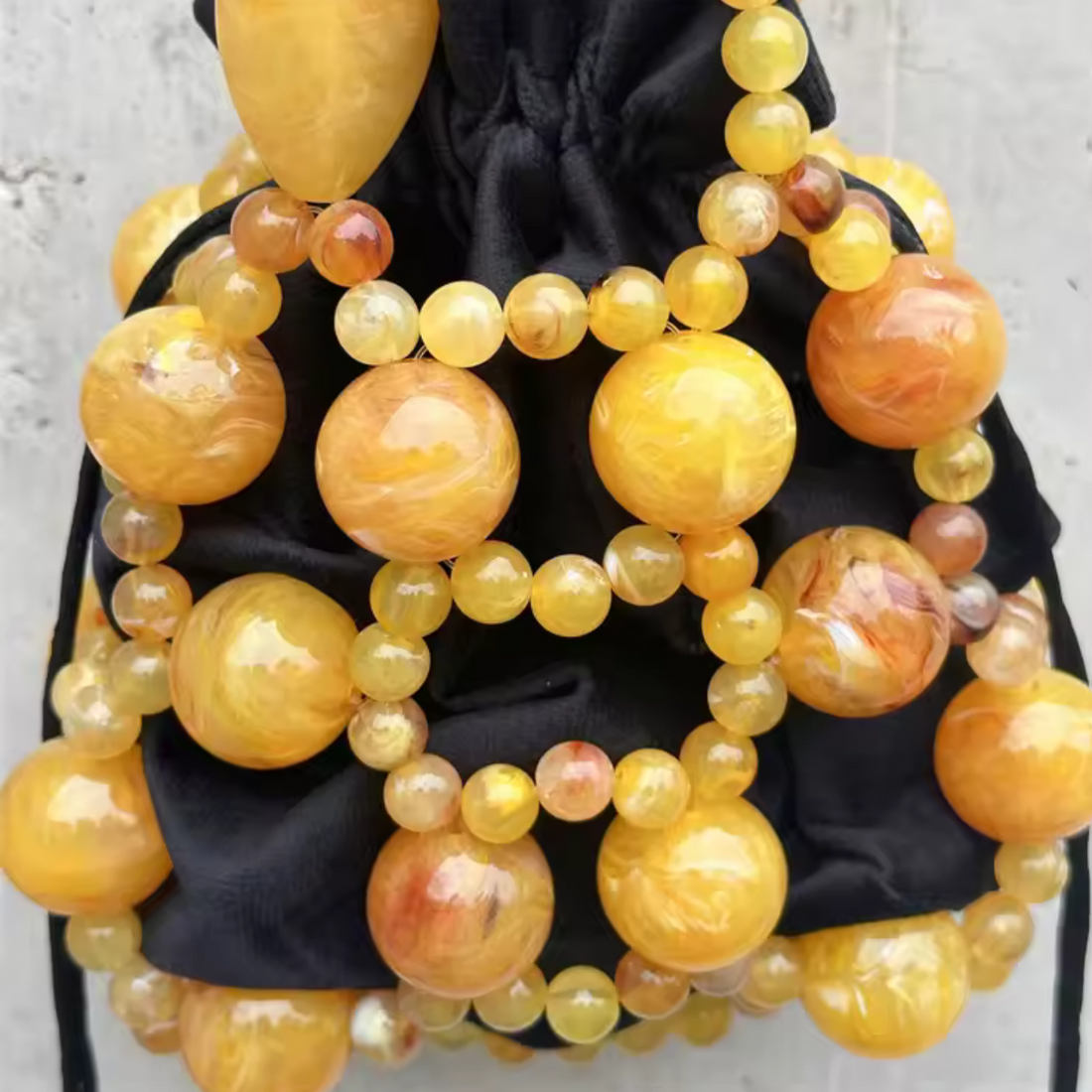 Gemma Amber Acrylic Beaded Tote