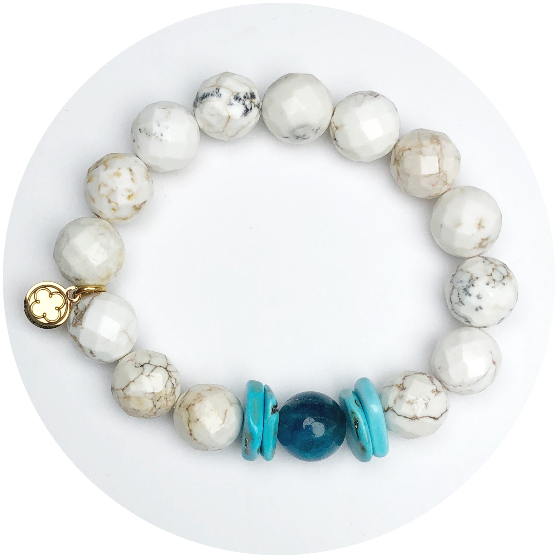 Fossil Agate and Lagoon Jade with Turquoise Slices