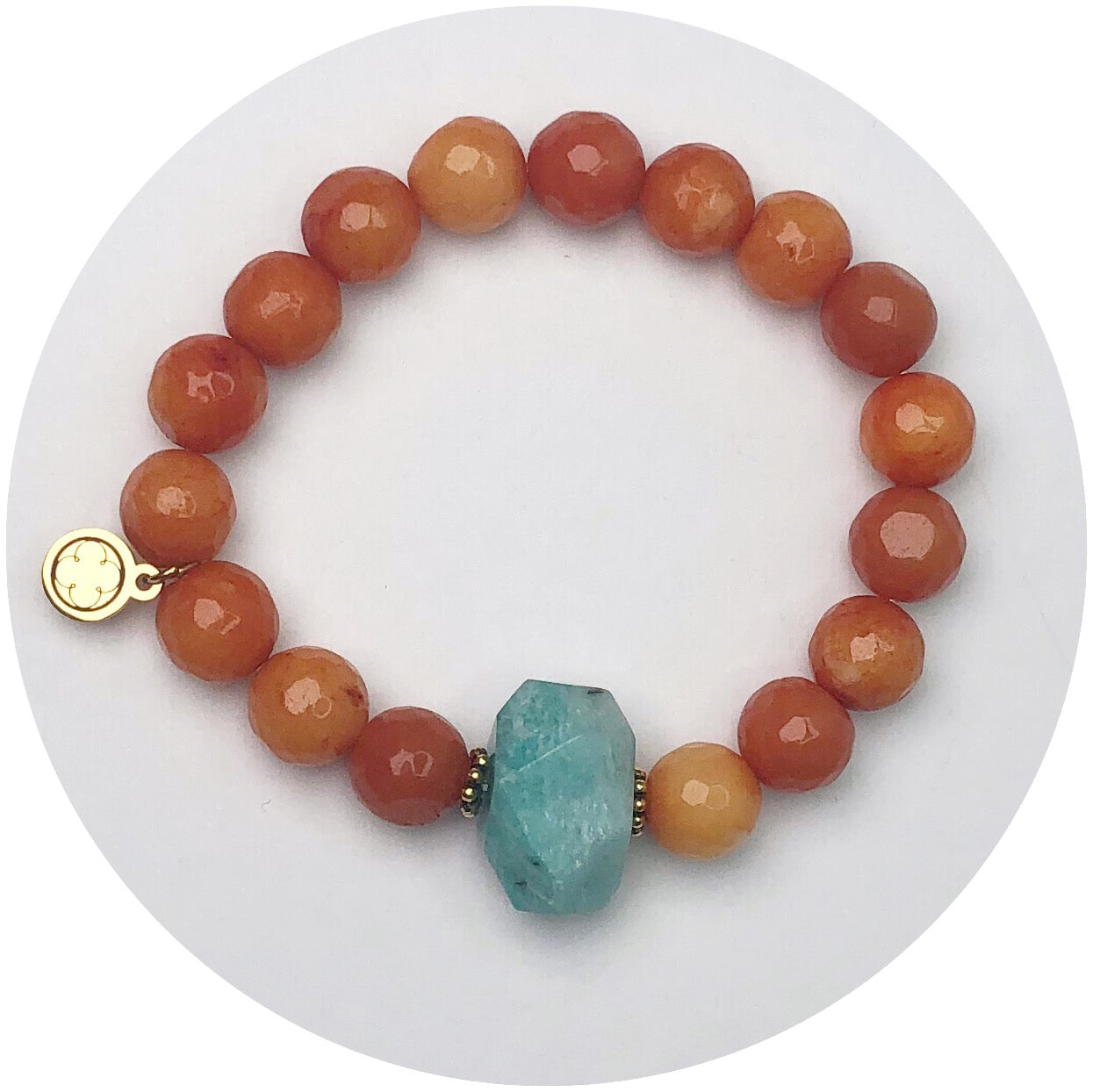 Orange Jade with Amazonite Nugget Rock Candy