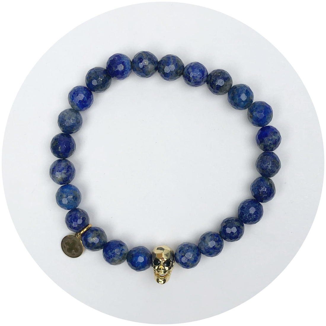 Mens Lapis with Gold Skull