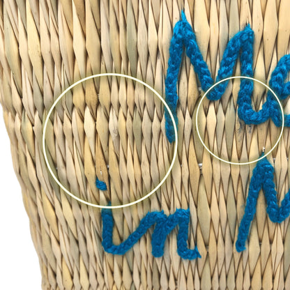 MEET ME IN MYKONOS LEATHER HANDLE REED BAG