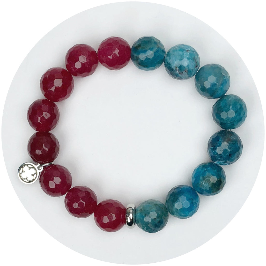 Oceanite and Crimson with Silver Spacer