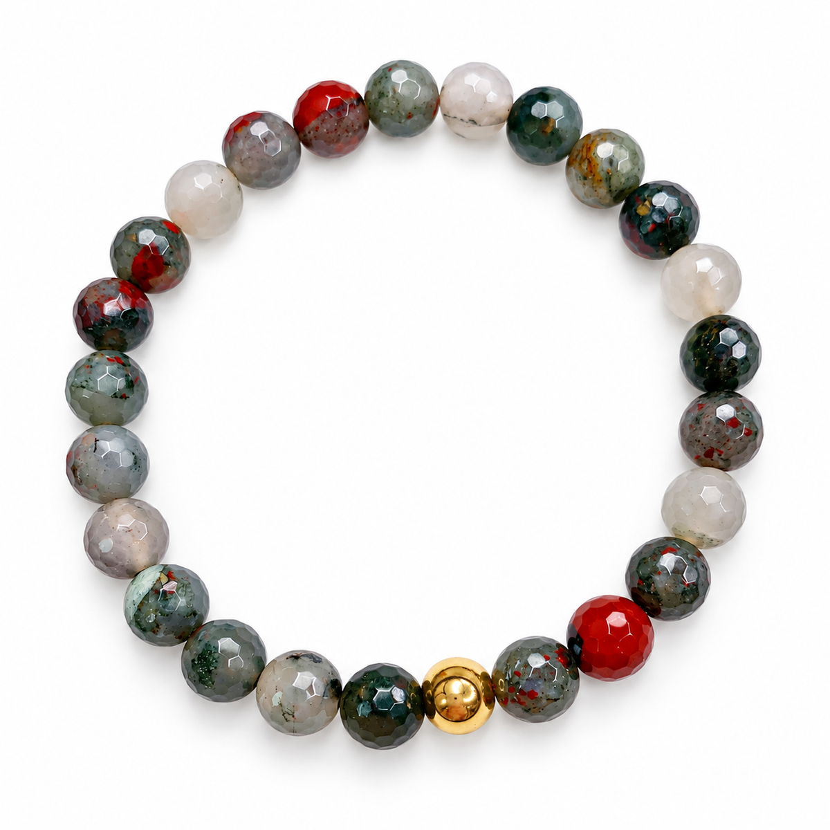 Mens African Quartz with Gold Accent on white studio background