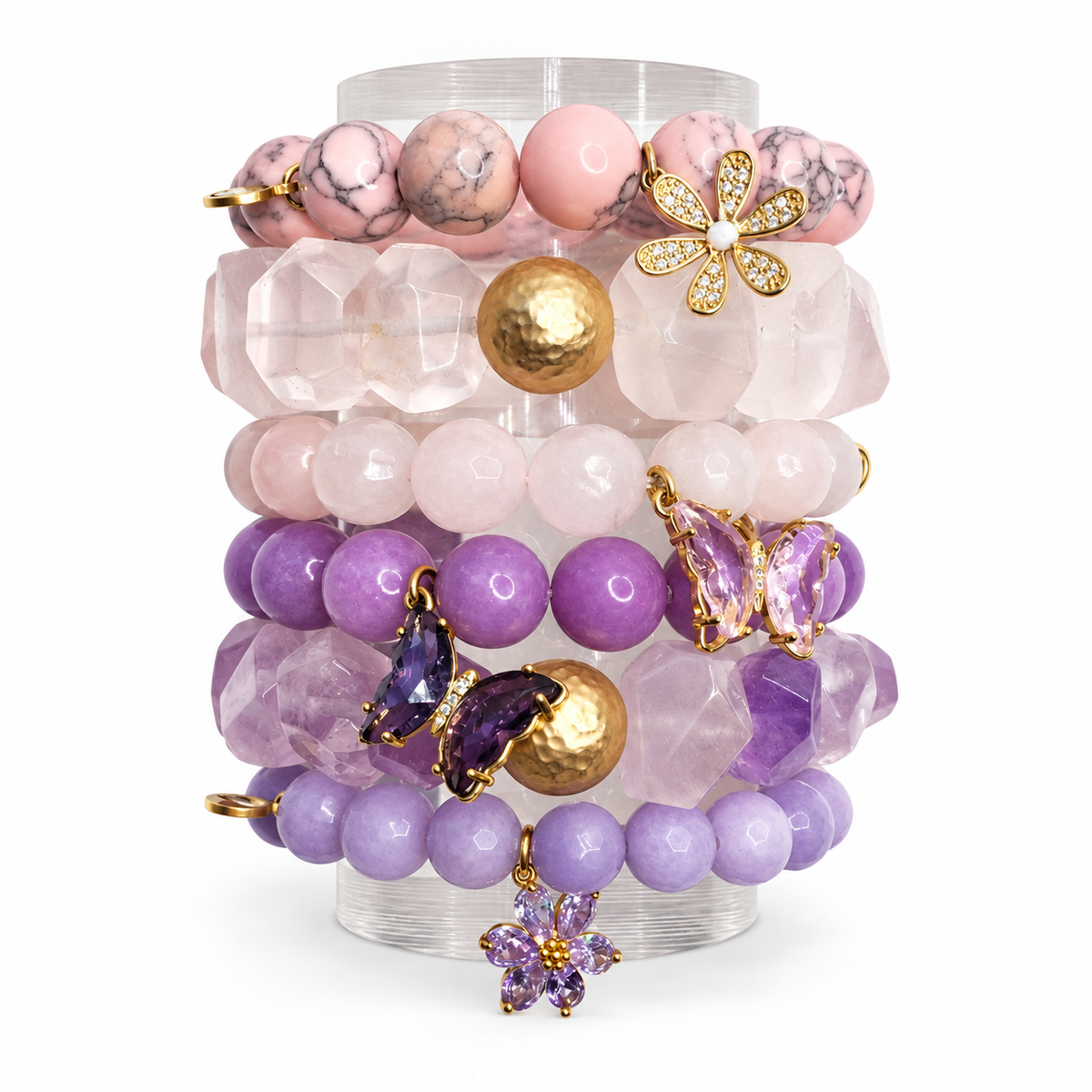 Butterfly Kisses Armparty on white studio background