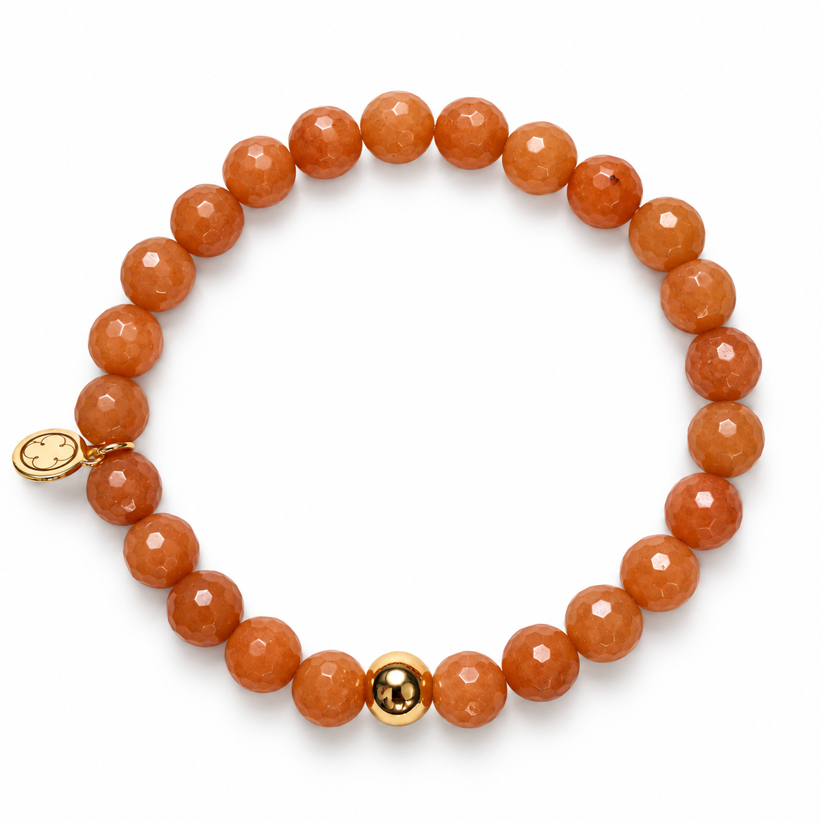 Mens Brown Aventurine with Gold Accent on white studio background