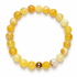 Mens Yellow Agate with Gold Accent on white studio background