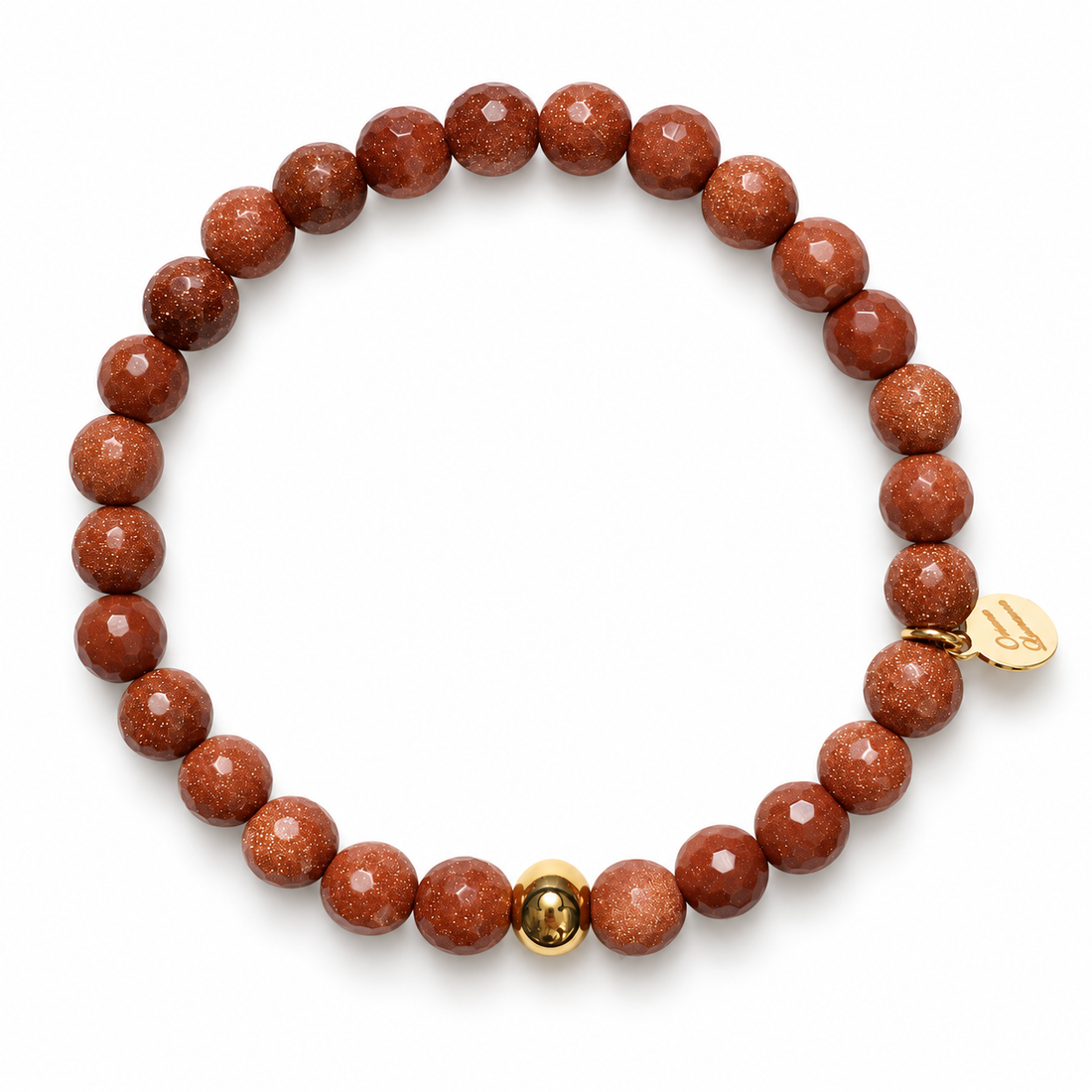 Mens Goldstone with Gold Accent on white studio background
