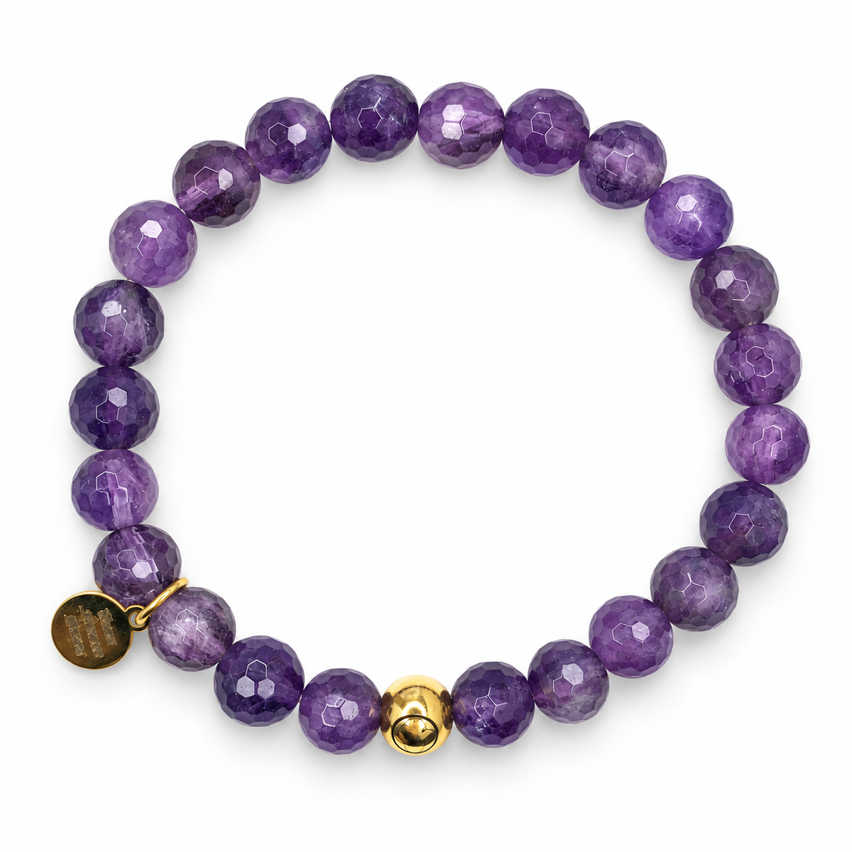 Mens Amethyst with Gold Accent on white studio background
