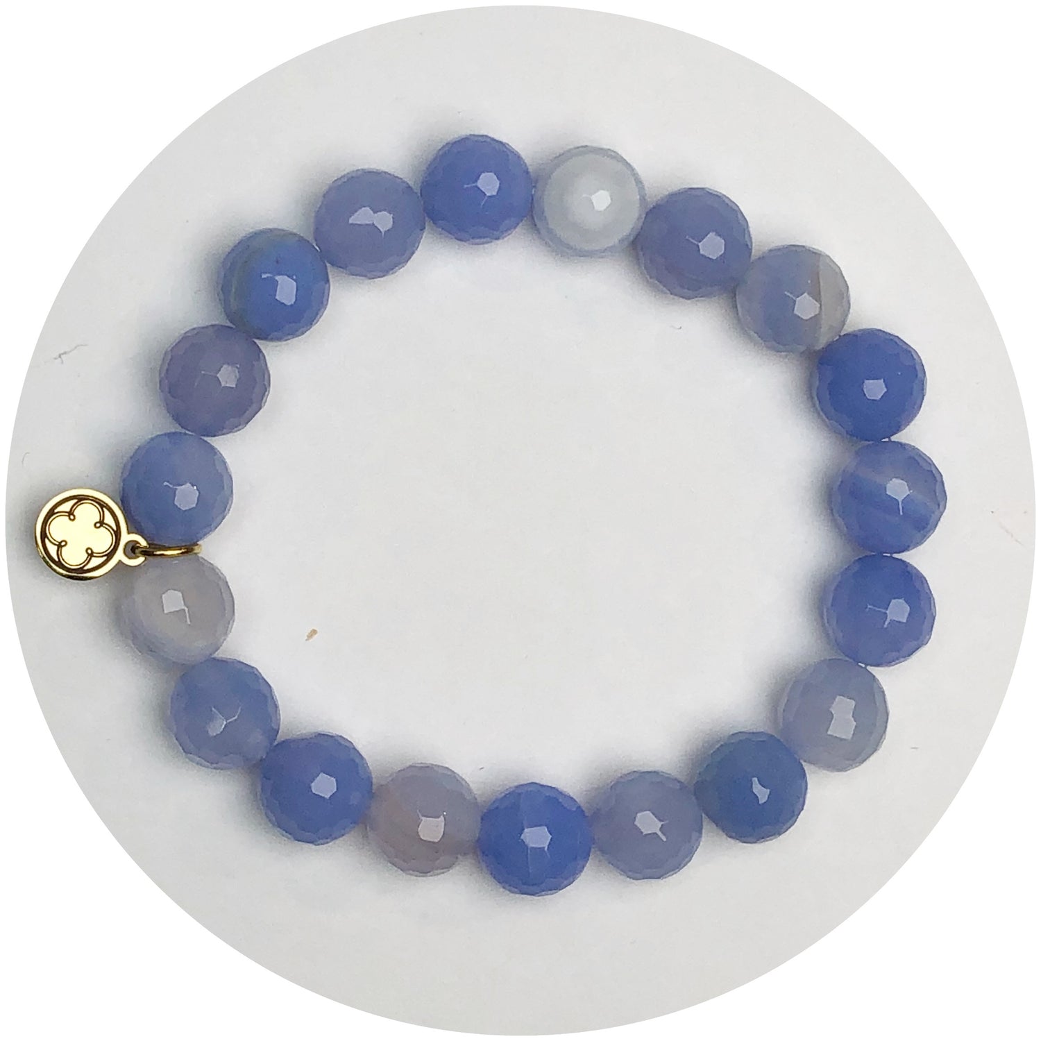 Serenity Blue Agate Beaded Bracelet