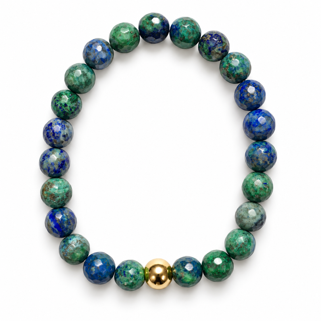 Mens Azurite with Gold Accent on white studio background