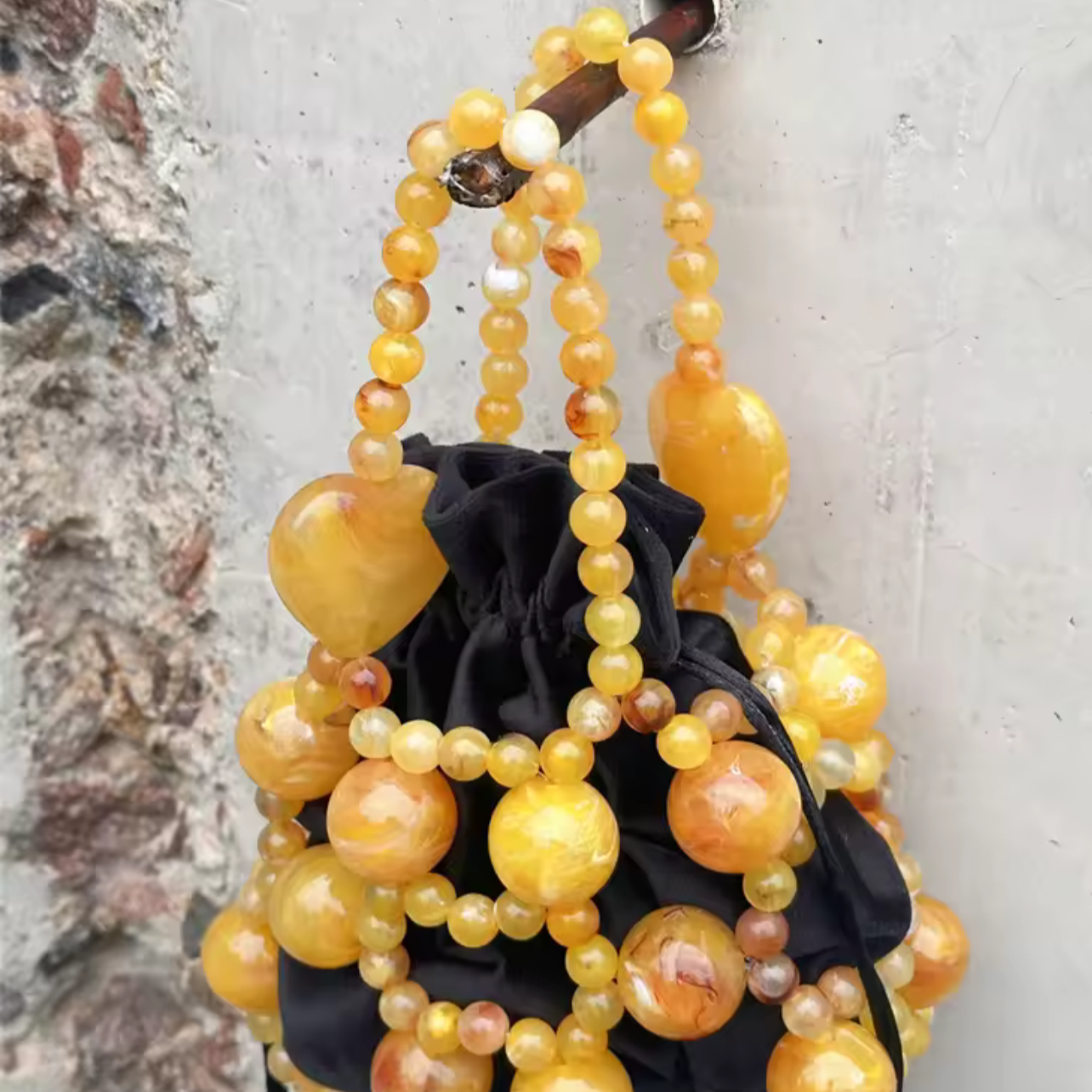Gemma Amber Acrylic Beaded Tote