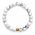 Mens White Howlite with Gold Accent on white studio background