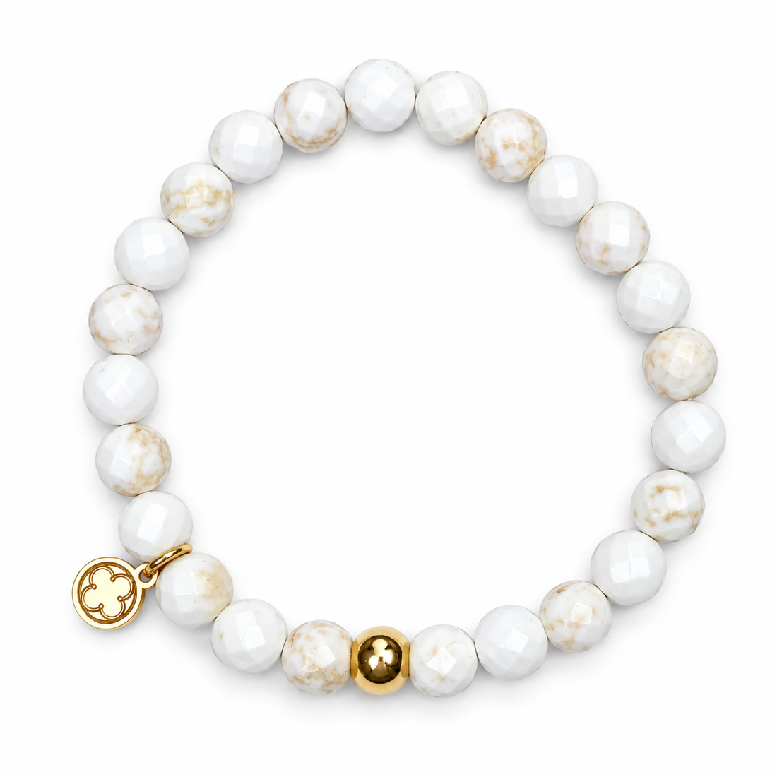 Mens White Magnesite with Gold Accent on white studio background