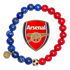 Arsenal Mens Red Howlite and Lapis with Pavé Soccer Ball with preserved team logo on transparent background