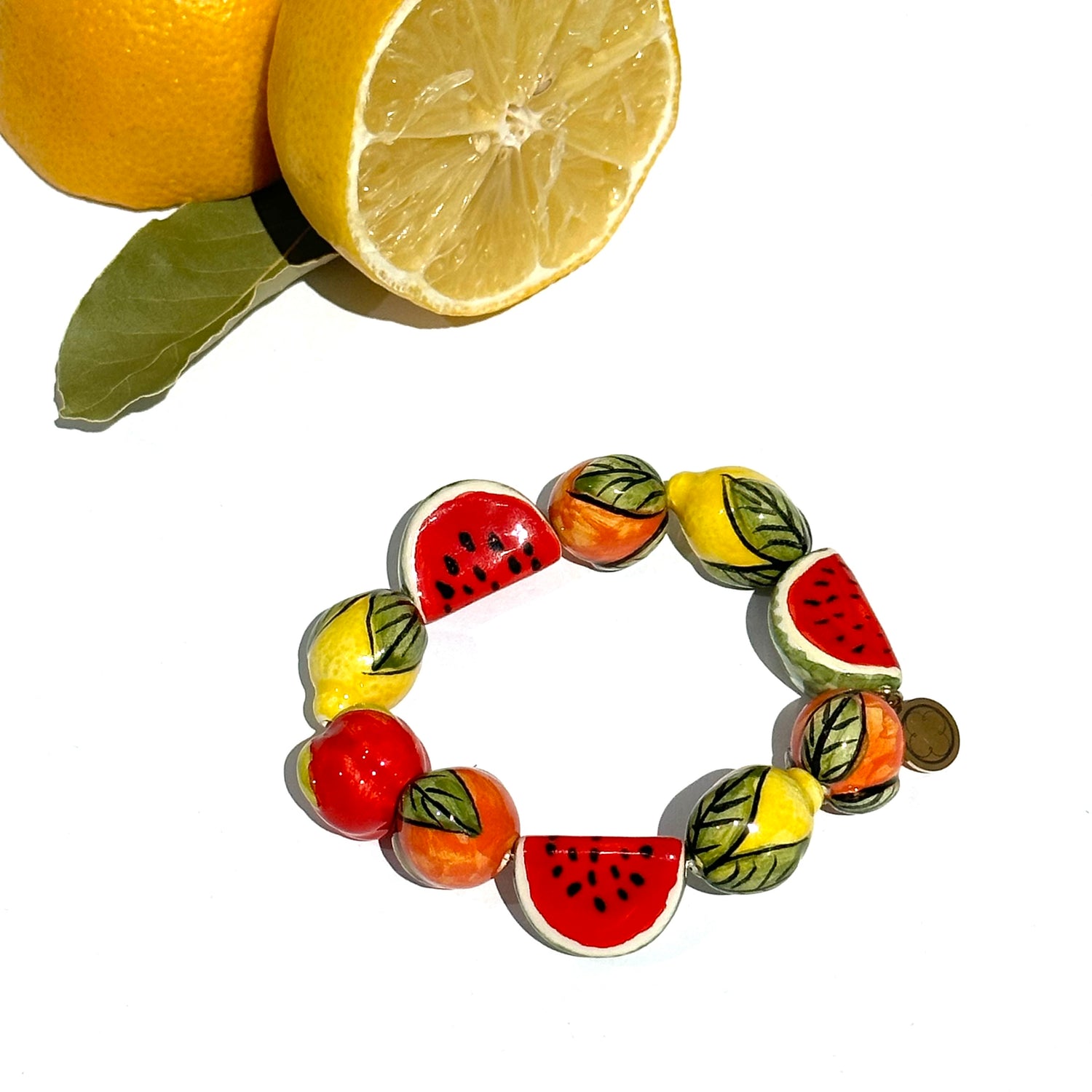 Frutta Mista Handpainted Ceramic Bracelet