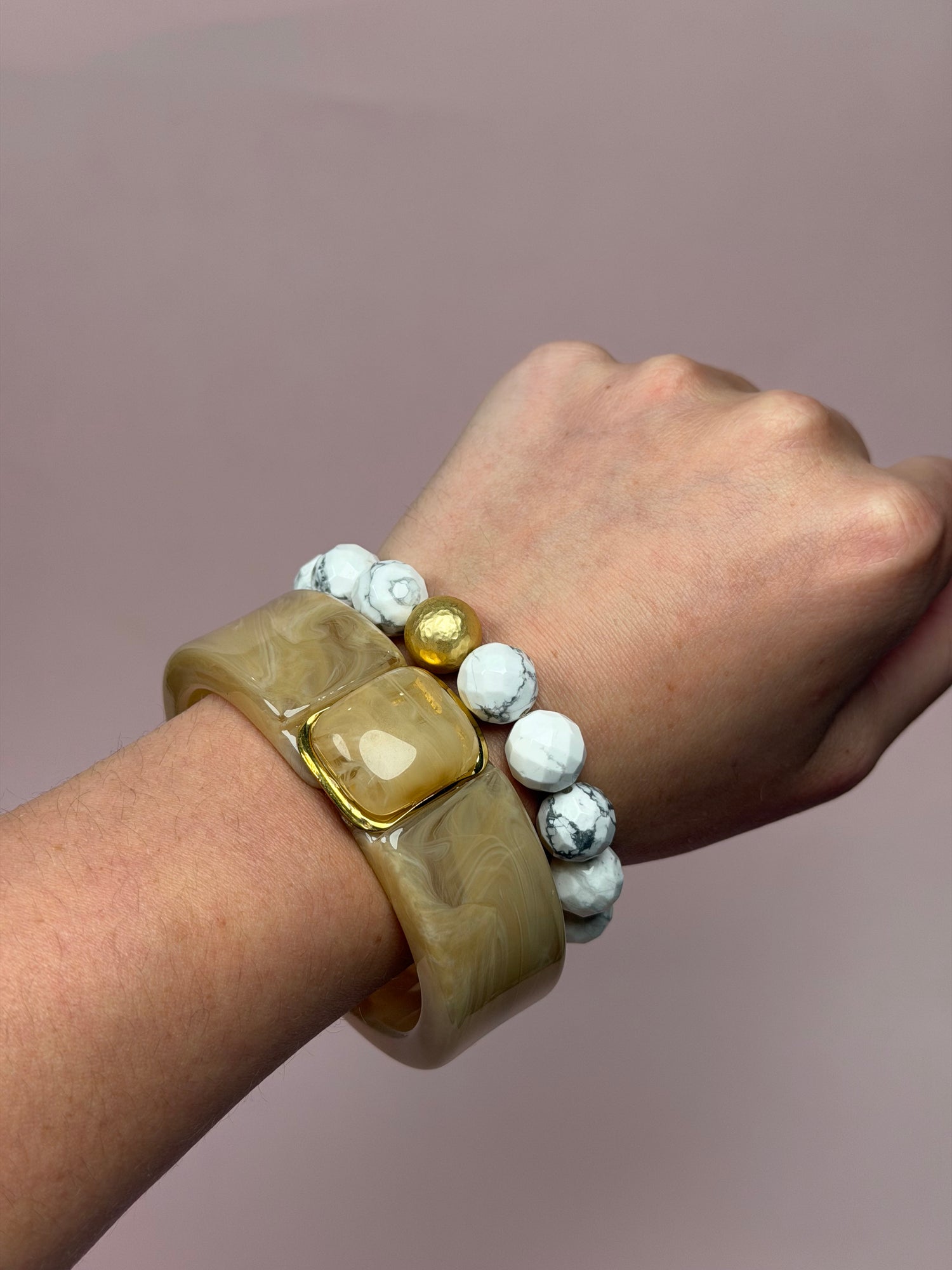 Valentina Taupe Hinged Bangle