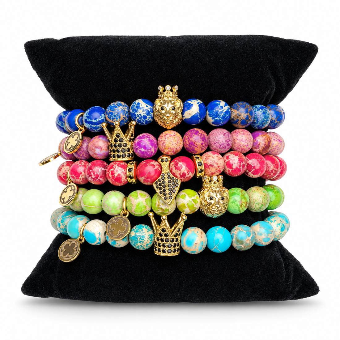 Mens "Pride" Arm Party on white studio background