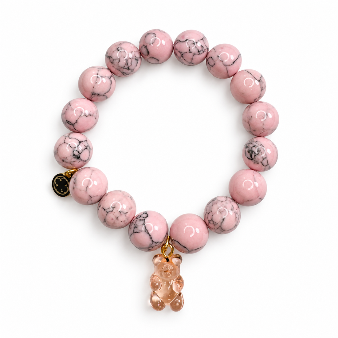 Light Pink Howlite with Pink Murano Glass Gummy Bear - Oriana LaMarca Designs