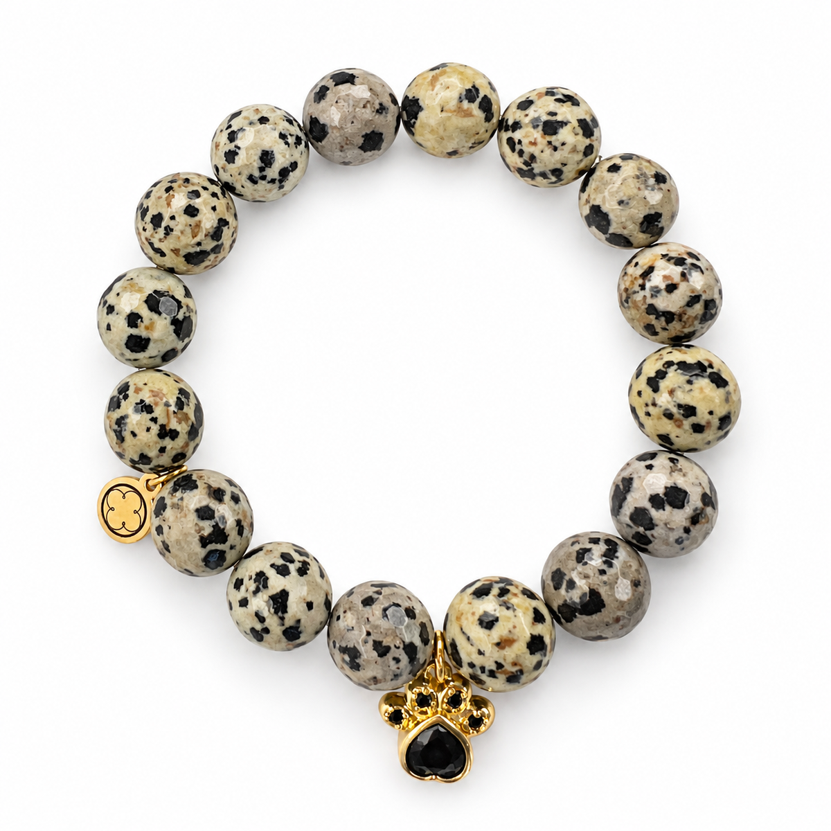 Dalmatian Jasper with Black Paw Pendant - Oriana LaMarca Designs