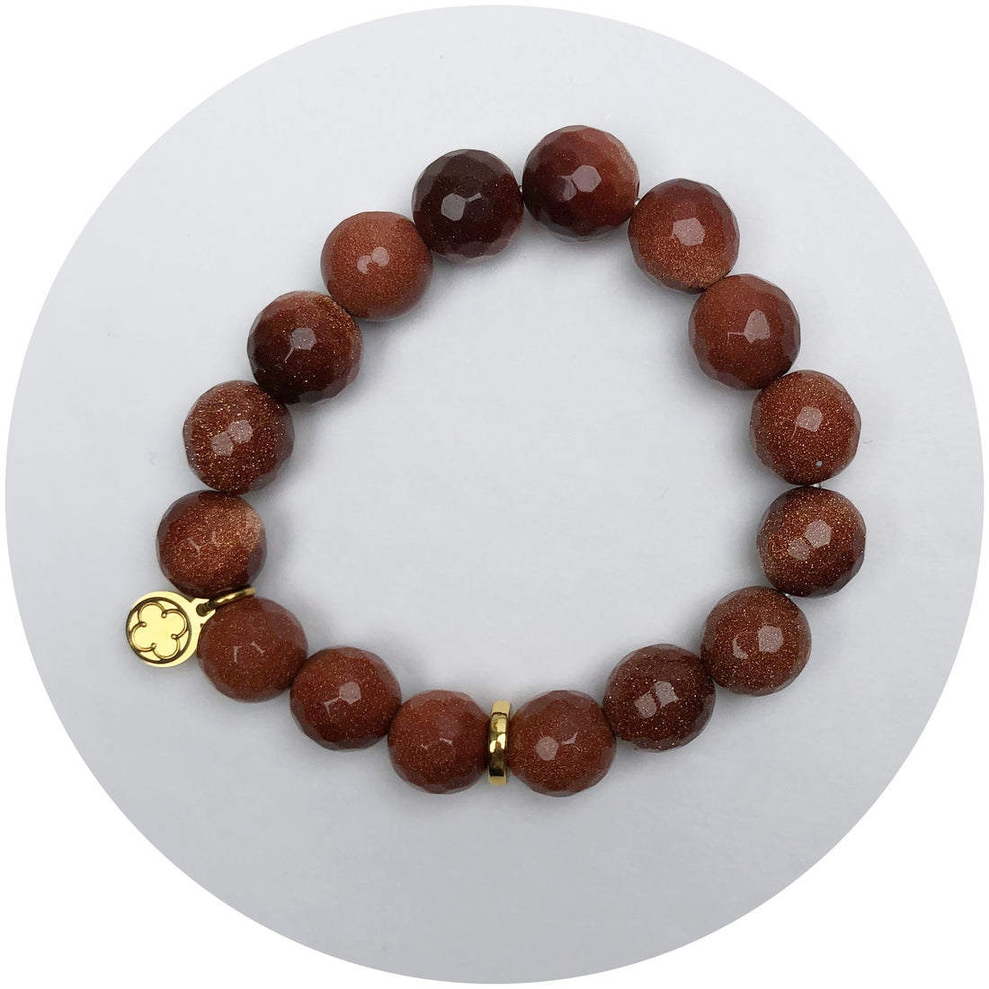 Caramel Topaz Stone with Gold Spacers