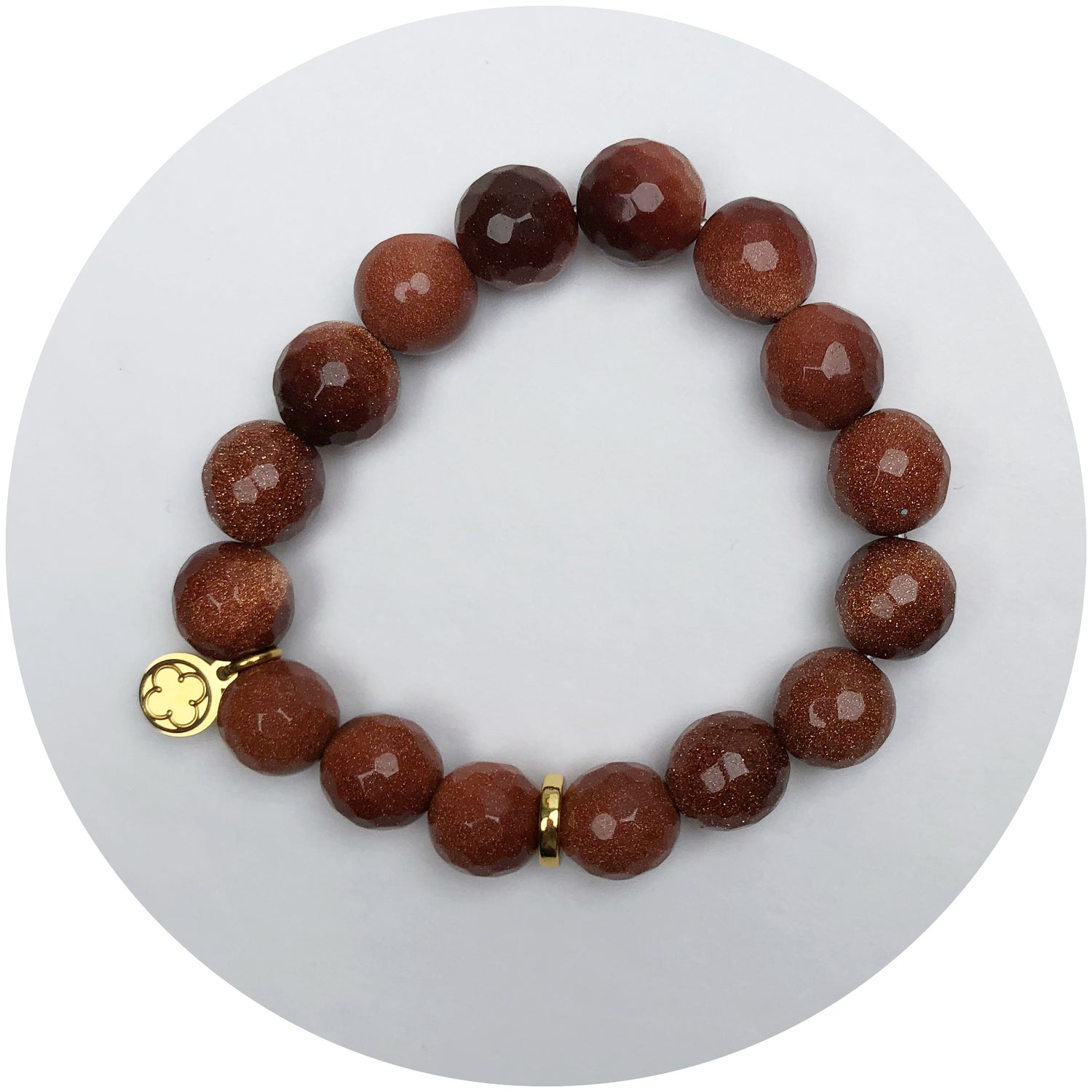 Caramel Topaz Stone with Gold Spacers