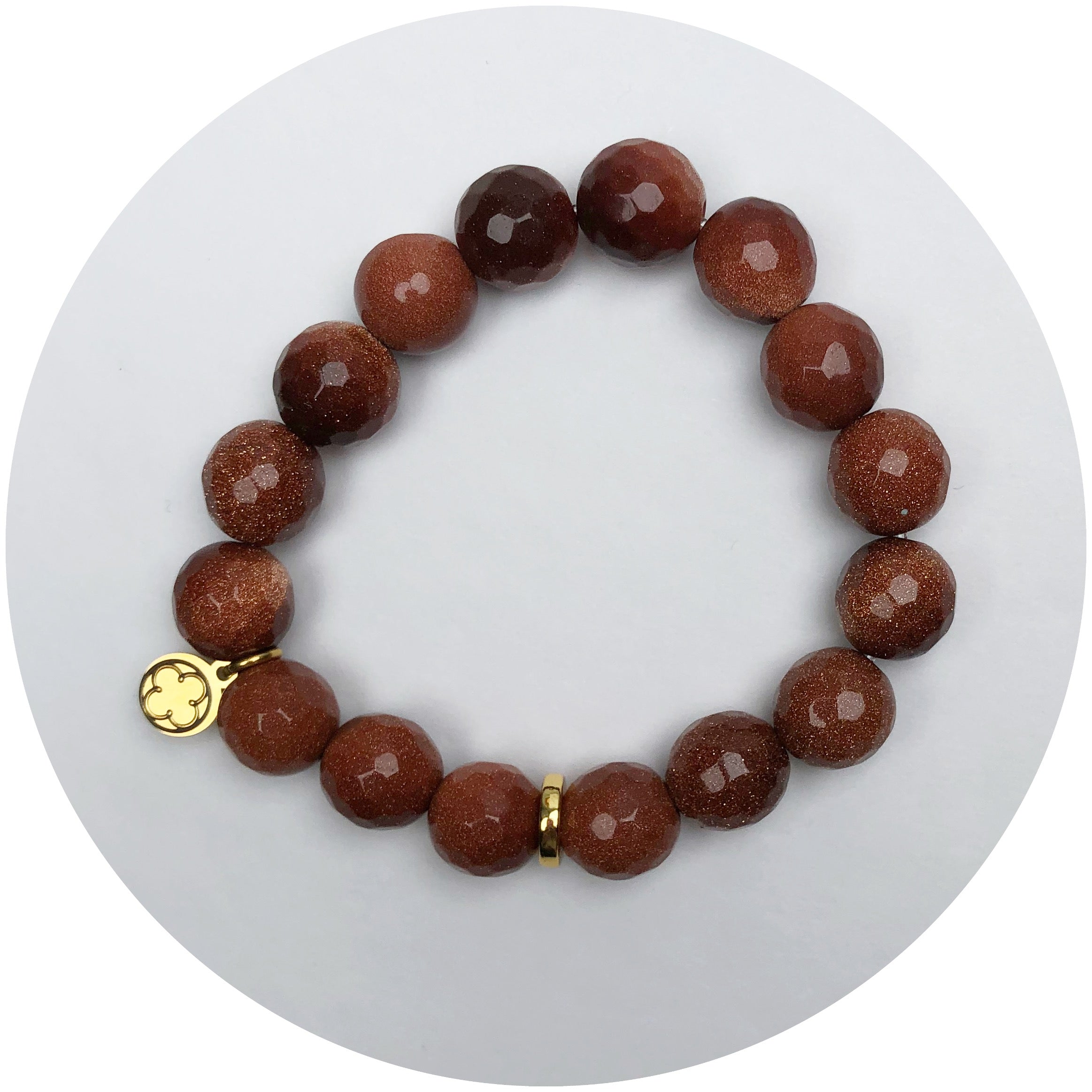 Caramel Topaz Stone with Gold Spacers