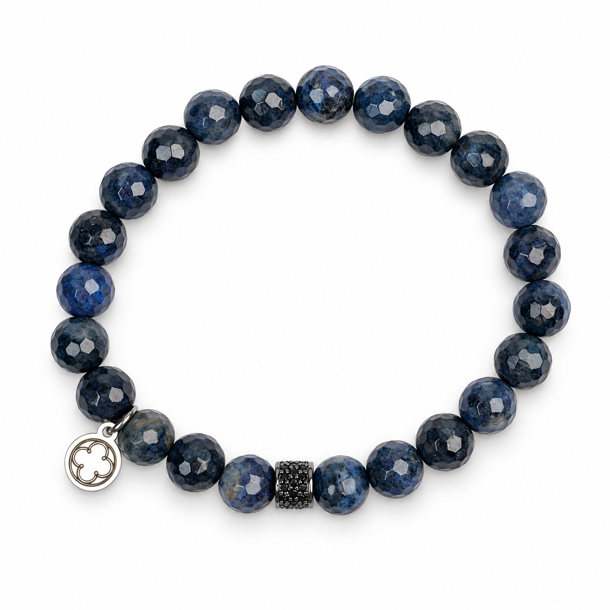 Mens Neptune Jasper with Black Pavé Barrel Accent on white studio background