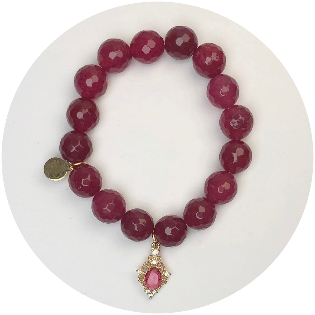 Rosewood Jade with Red Crystal Pendant