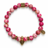 Mens Pink Imperial Jasper with Pavè Shield of Honor on white studio background