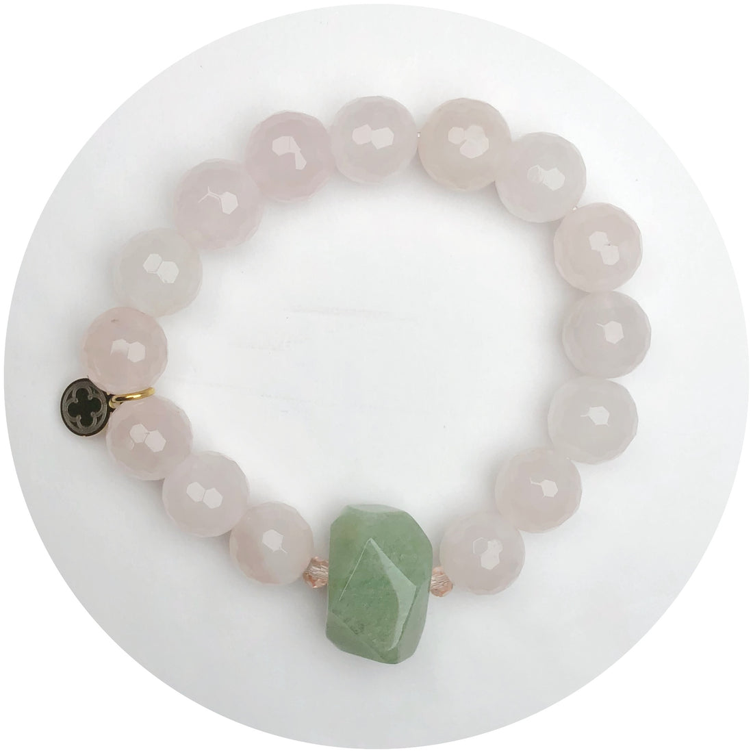 Rose Champagne Jade and Mint Jade Nugget