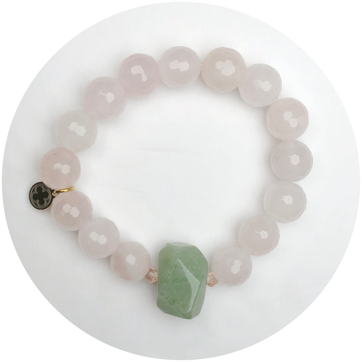 Rose Champagne Jade and Mint Jade Nugget
