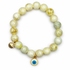 Golden Honey Agate with White Evil Eye Pendant