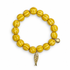 Yellow Ceramic Riccio Bead with Gold Sardine Pendant - Oriana LaMarca Designs