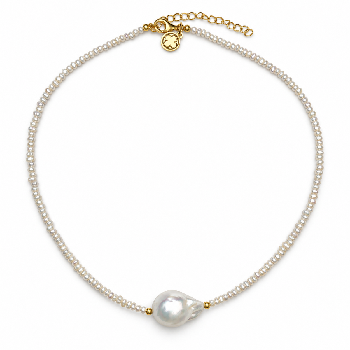 Baroque Pearl Choker on a white background