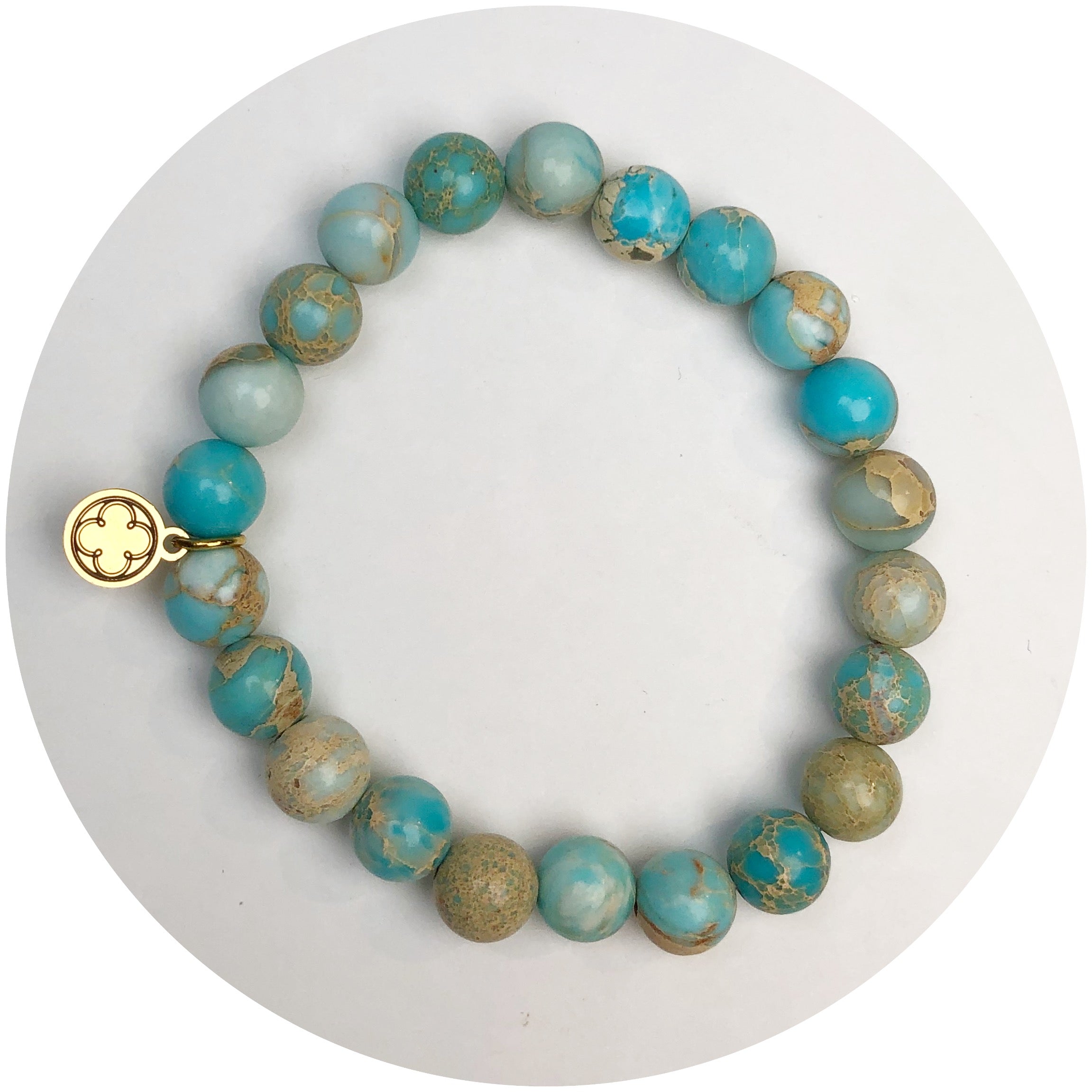 Turquoise Imperial Jasper Beaded Bracelet